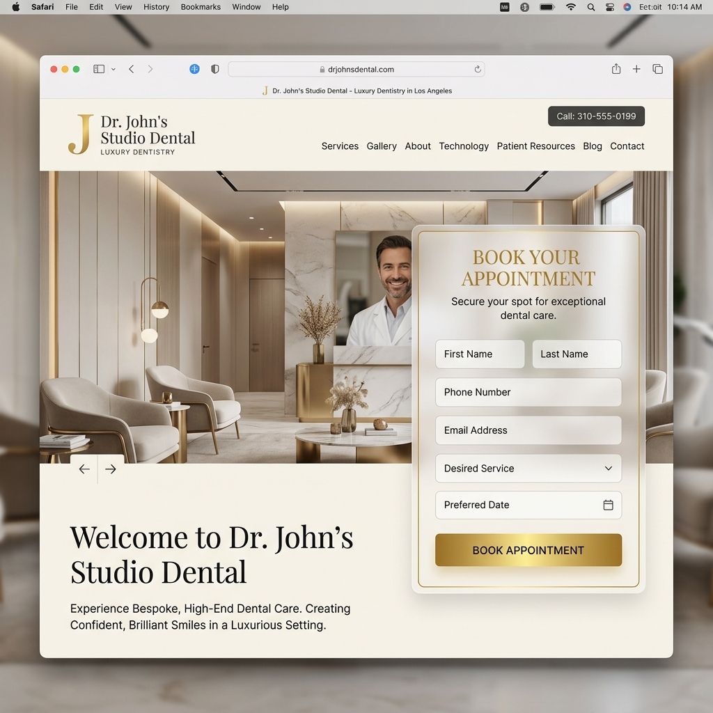 Sleek Modern Dental Patient Funnel Website Mockup